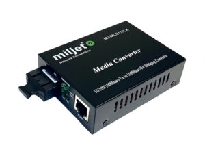 MJ-MC3110LX Fiber Media Converter, SMF, 1310nm, 10km, SC Dual Fiber Fixed, 1000Base-LX SFP to 10/100/1000Base-T RJ45, AC 100V~240V