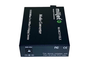 MJ-MC3110LX Fiber Media Converter, SMF, 1310nm, 10km, SC Dual Fiber Fixed, 1000Base-LX SFP to 10/100/1000Base-T RJ45, AC 100V~240V